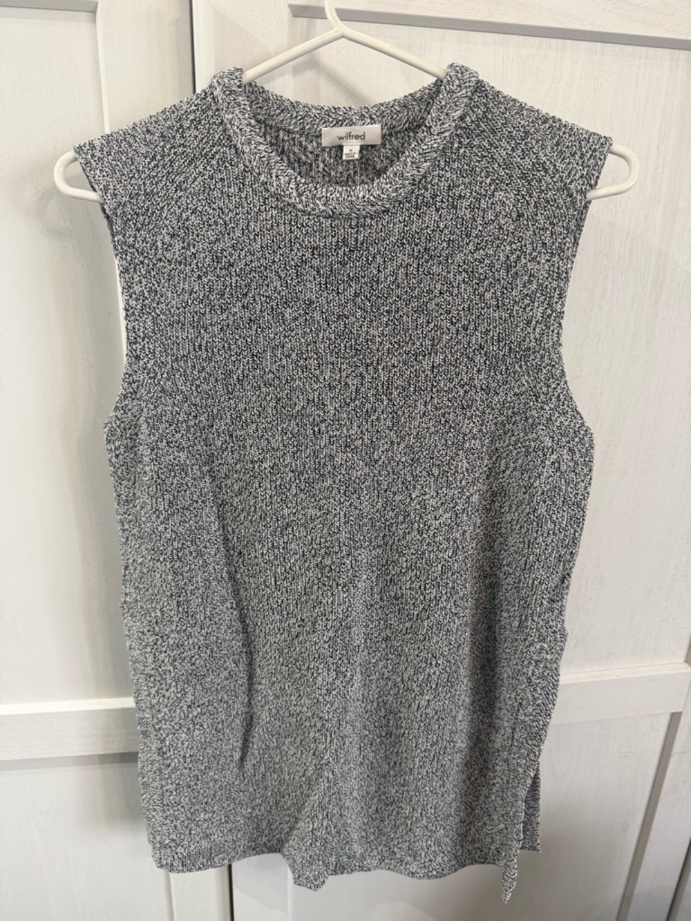 Wilfred Marled Black & White Sleeveless Knit Tunic
